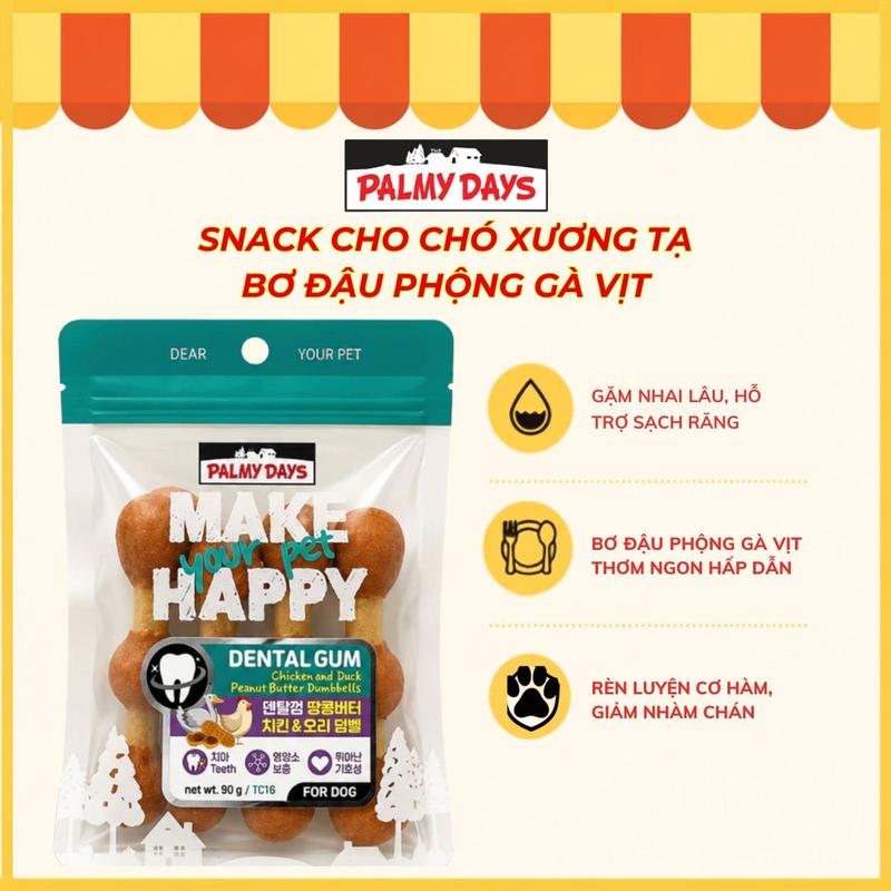 Snack Cho Chó Xương Nhai Dental Vị Gà Sạch Răng Giảm Mảng Bám - The Palmy Days
