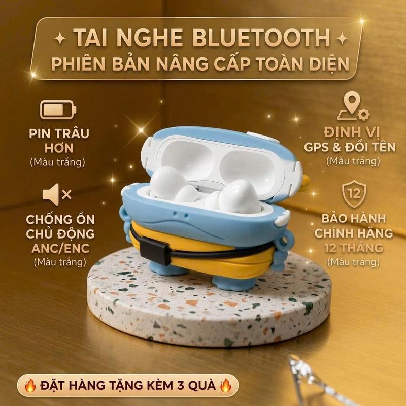 [ Siêu Sale Xả Kho ] Tai Nghe Bluetooth Pro Gen 10 Bản Nâng Cấp Hỗ Trợ Mọi Dòng Máy Bảo Hành 12 Tháng, Chống Ồn Chủ Động tai nghe Nhét Tai mã T5