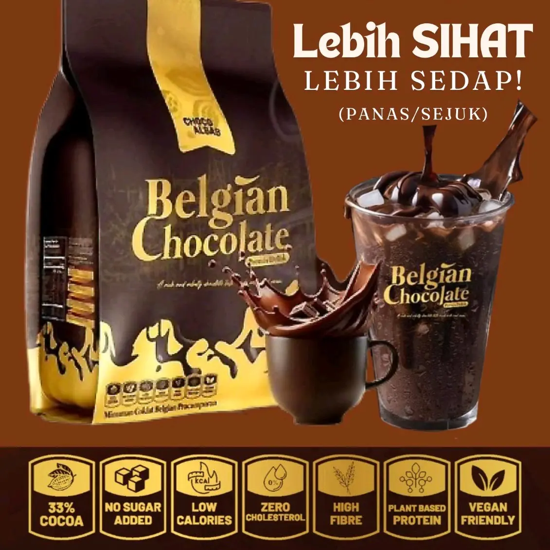 Oats Based Milk Premix - Healthy Dark Chocolate Drink (Breakfast Lunch Dinner) organic, No sugar added Beverage | Non Dairy Milk Belgian