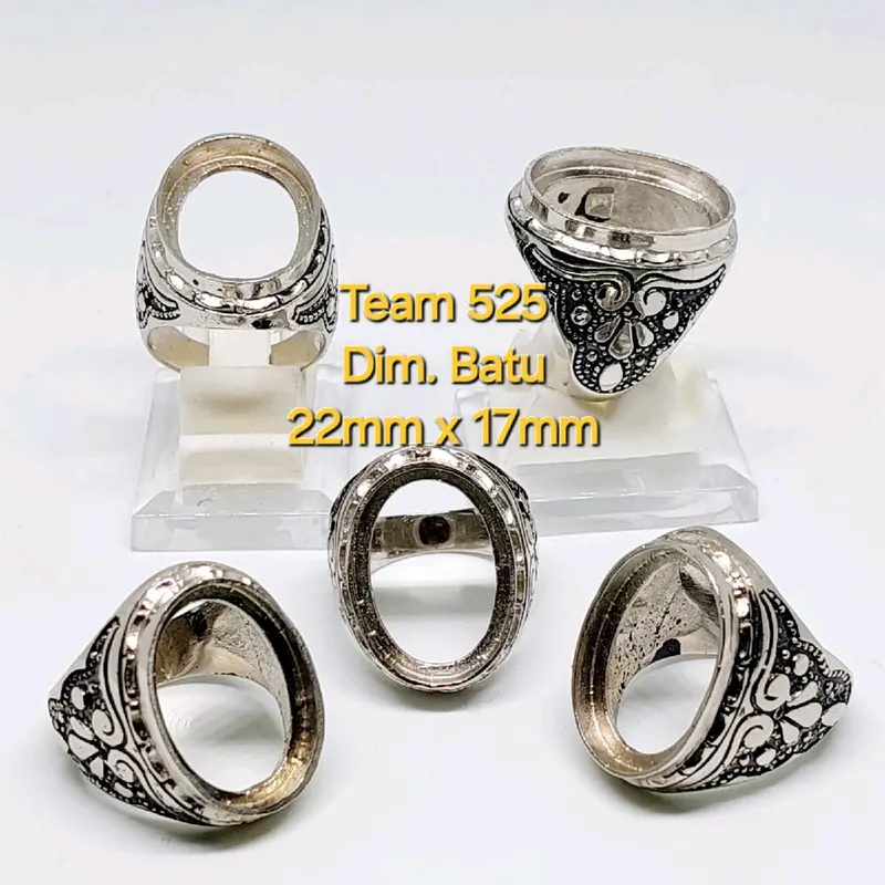 Ring emban alpaka super dim 22x17 tanam ukir ukiran bali pengikat ring cincin batu akik eceran kodian 0