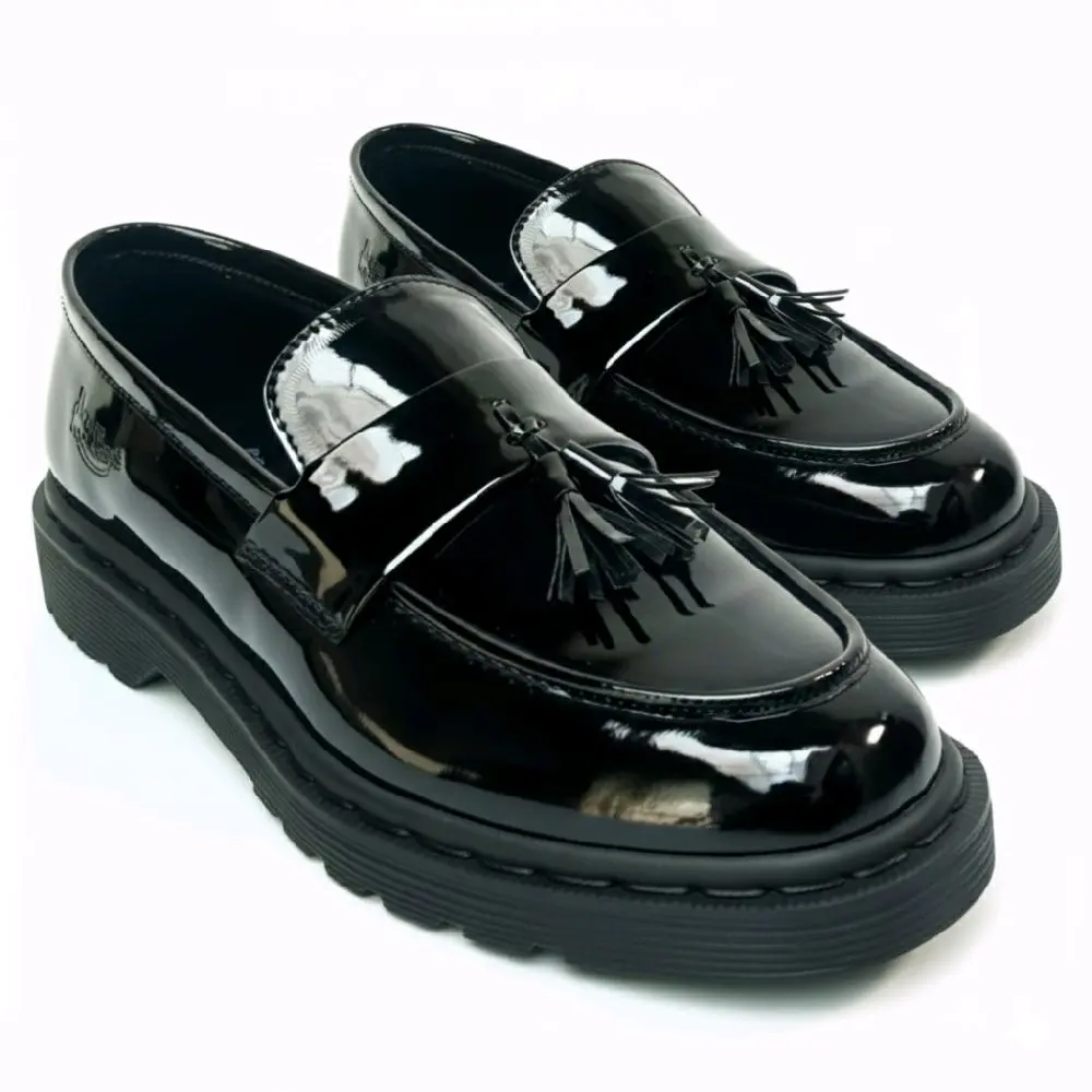 HD DM - Docmart Sepatu Loafer Unisex Glossy Tassel Slip On Formal Kasual Kulit Sintetis Premium Outsole Anti Slip Size 38-45 Original