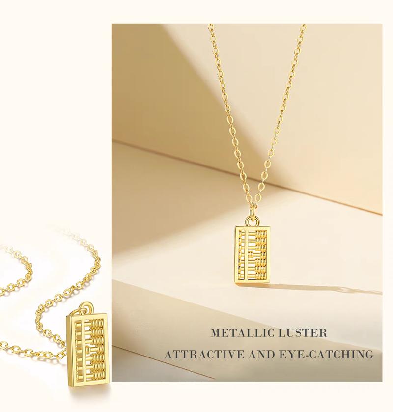 Product Introduction of 【Chow Tai Seng】18K Au750 Gold Rose Flower & Abacus Hot-selling Daily Fashion Pendant Necklace (with gift chain) 8