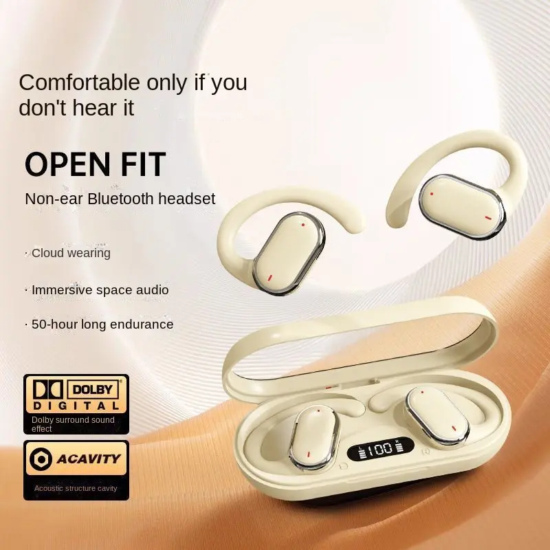[Chip Upgraded Version] Ear-Mounted High Sound Quality Comfortable to Wear Bluetooth 5.3 Long Endurance Smart Digital Display Universal for All Mobile Phones