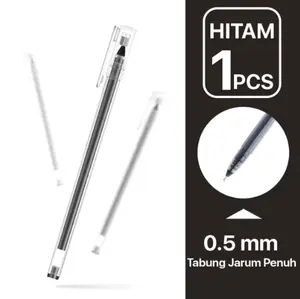 Aimilo Gel Pen Pulpen Gel Warna Hitam 0.5mm 1 PCS
