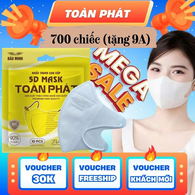 700 chiếc khẩu trang 5D, kháng khuẩn, chống bụi, chống tia UV, AV