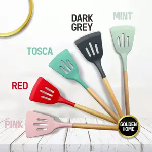 SODET KIPAS BOLONG Silikon 32cm Gagang Kayu/ Sodet Bolong Silikon