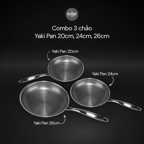 Bộ 3 chảo chống dính Yaki Pan size 20cm + 24cm + 26cm