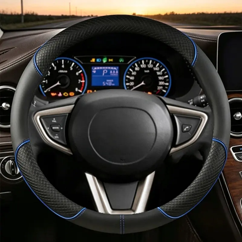 Penutup Kemudi Kulit Nissan Penutup Stereng Tanpa Bau Almera Xtrail Navara Teana Magnite Tendangan e-POWER X-Trail E-POWER Terra Livina Serena e-POWER Daun