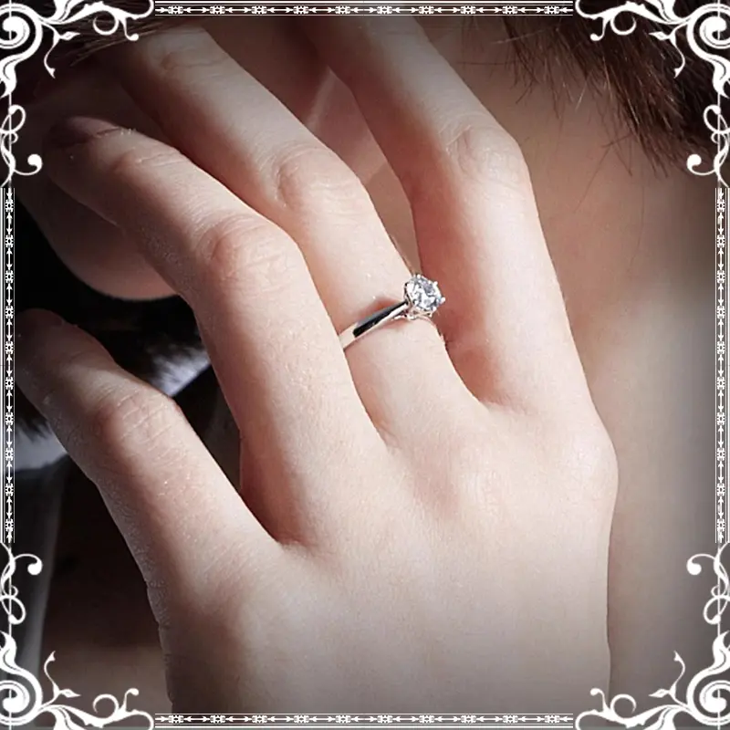 COD Cincin berlian bercabang enam aksesori aanita  cincin wanita titanium Y22  Adjustable hadiah nikahan 1 karat 7