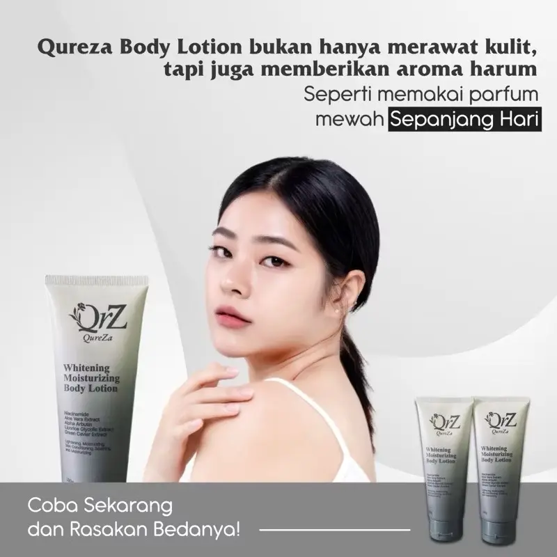 QUREZA Lotion Tubuh Pelembab dan Pencerah 2in1 Perawatan Simple dengan Hasil Maksimal isi 2pcs 100ml body  serum 4