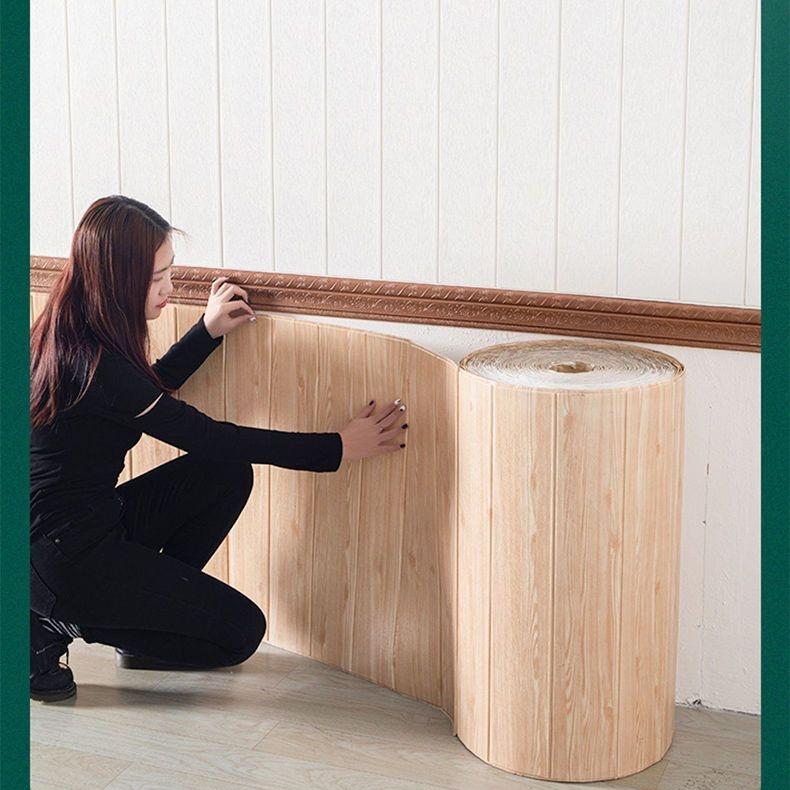 5 Mét, Giấy Dán Tường Vân Gỗ 3D Tự Dính, Miếng Dán Tường Chống Thấm Nước Và Chống Ẩm, Bảng Tường Bảo Vệ, Váy Tường Chống Va Chạm, xốp Dán Trang Trí Tường, dán tường phòng ngủ