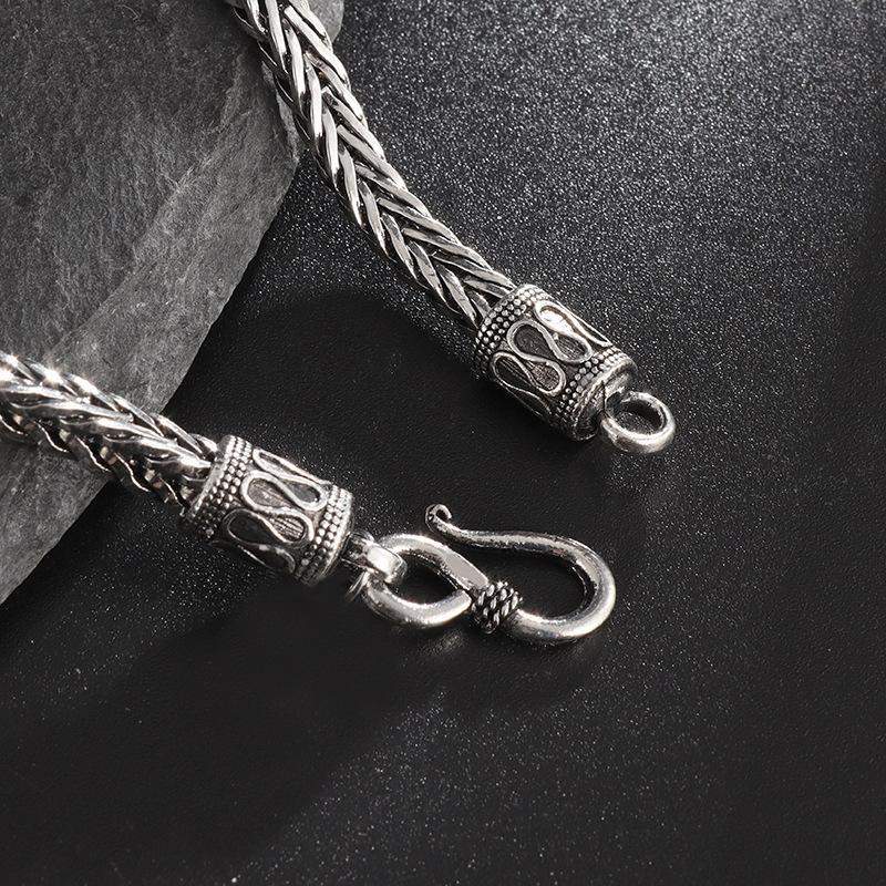 Product Introduction of Men's Vintage Stainless Steel Bracelet, Silver Versatile Bracelet, Casual Clothing Matching, Men's Personalized Present, New Product on shelves! High cost-effective jewelry, hot selling product!Hip Hop! alhambra  bracelet 3