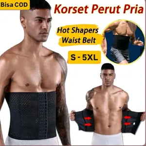 Korset Pria Premium 13 Kait Pelangsing Perut Buncit Cowok Man Waist Belt Slimfit Corset Original