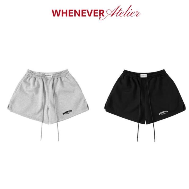 Quần đùi short nỉ WHENEVER ATELEIER SWEATSHORT SS25 vải nỉ bông, hình thêu cao cấp không bong tróc hottrend 2025 CONE.club
