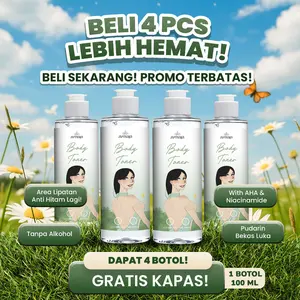 PROMO FLASH SALE!! SAPTADASA TONER BADAN WHITENING AHA 4PCS Tanpa Alkohol Dengan AHA & Niacinamide