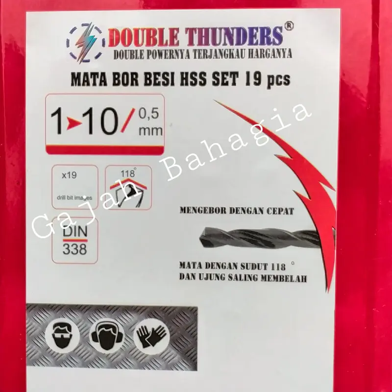 Mata Bor Besi Set 19 pcs HSS 1mm - 10mm 3
