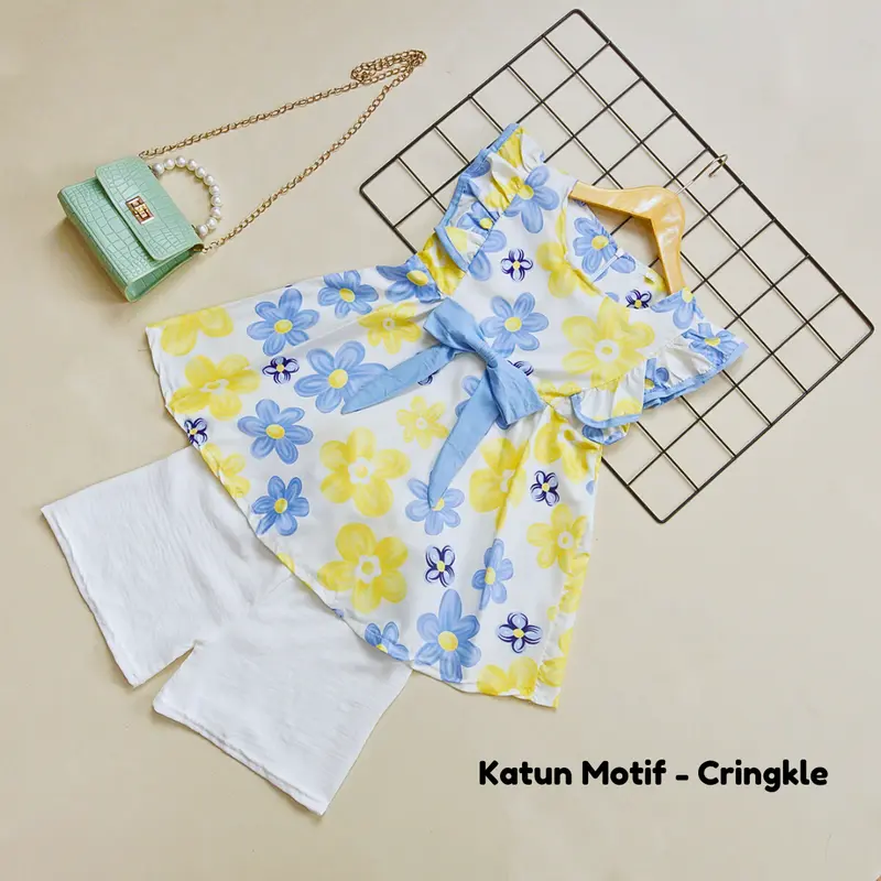 Baju Anak - Setelan Anak Perempuan Midori Pita Motif Bunga Terlaris / Fashion Oneset Anak Korean Style 6