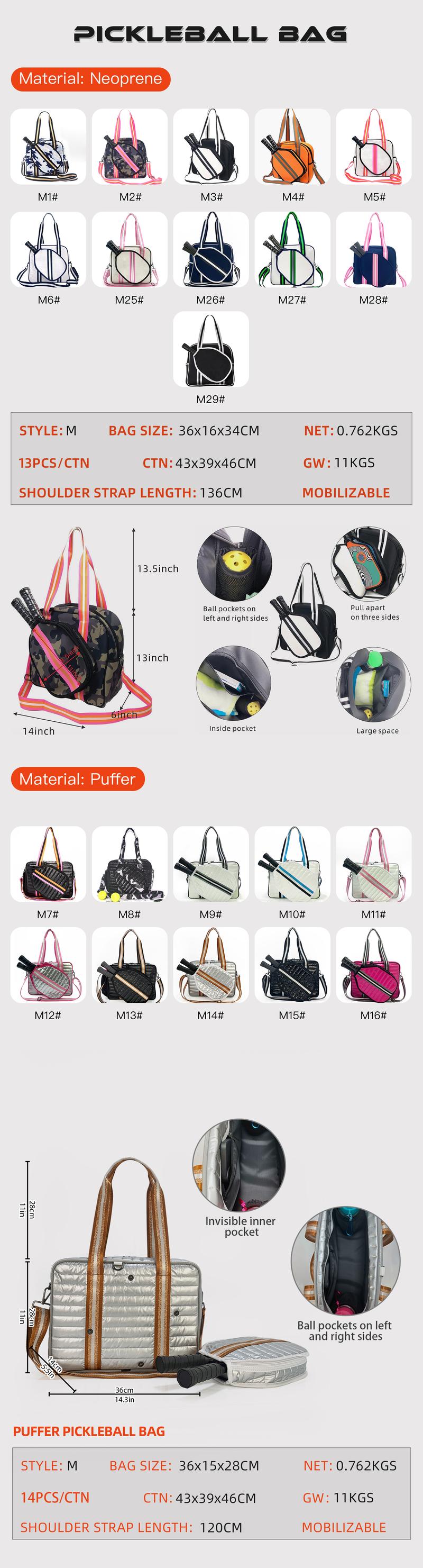 Product Introduction of Túi Pickleball, Chất Liệu Cao Su Tổng Hợp Không Thấm Nước, Dung Tích Lớn, Dây Đeo Vai Có Thể Tháo Rời Và Điều Chỉnh, Túi Đeo Vai, Túi Xách Tay, Thích Hợp Cho Thể Thao, Túi Vợt Pickleball Túi Thể Thao Bag Sport Balo Nam 9