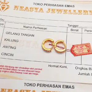 Terlaris Anting emas Wanita motif Barus dua free surat dari Tokoh Bisa Cod