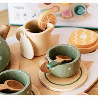 Gambar YUNLEO.TOY Set Teh Kayu Mainan Anak-anak Pretend Play 30x18x8cm dengan Nampan Teo Cangkir Sendok Irisan Lemon & Kue Mini untuk Pesta Teh Kayu - Set teh dari YUNLEO.TOY Kota Bekasi 4 Tokopedia