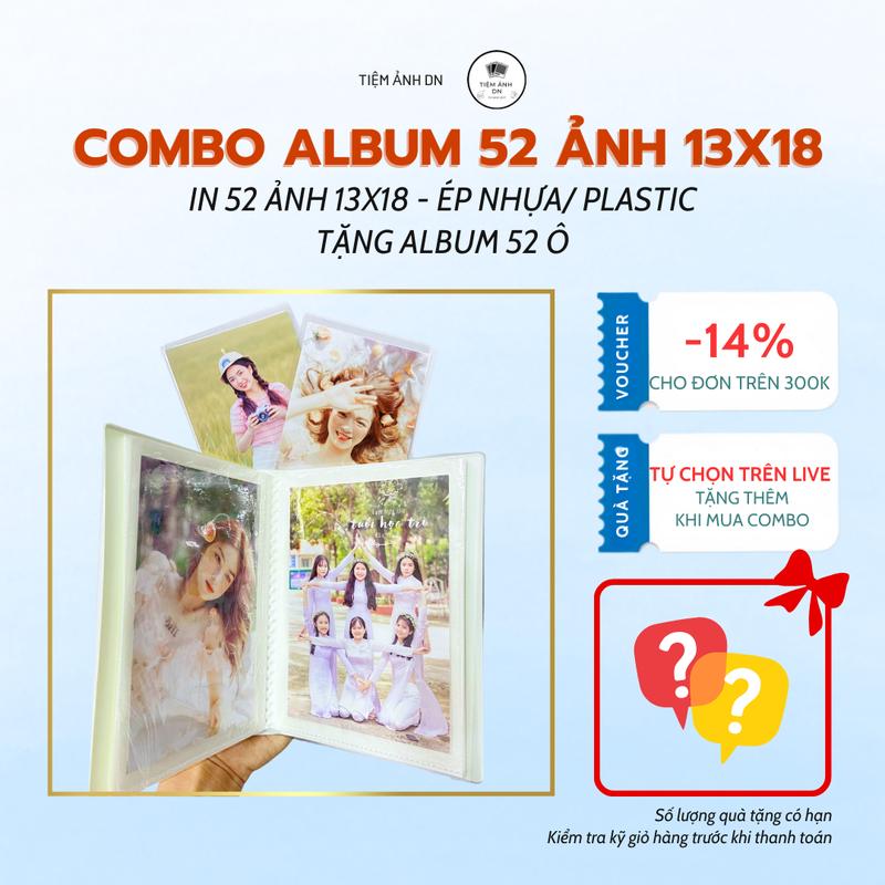 CB 52 ẢNH 13x18 - ÉP NHỰA - TẶNG ALBUM Kích cỡ 13x18. Đã ép chống nước bền màu. Phù hợp in ảnh lưu giữ kỉ niệm decor phòng ảnh to rõ đẹp. Có album đựng đủ 52 ảnh bìa nhựa họa tiết cute. KA31 album 13x18
