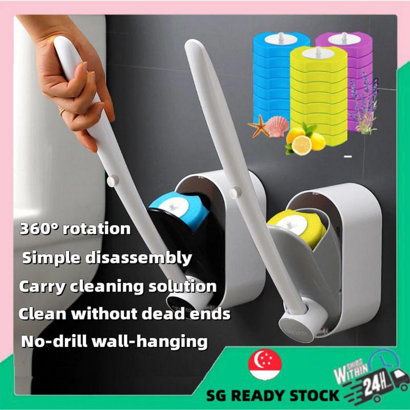 Product Introduction of SG READY STOCK Disposable toilet brush Long handle toilet cleaning brush Toilet bathroom cleaning Bathroom Long Handle 23
