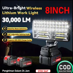 8 Inci LED Lampu Sorot Baterai Luar Ruangan Lampu darurat luar 84LED Lampu Lithium Ion cordless Antarmuka baterai Makita Tenaga Baterai/Dapat Diperbesar, Berkemah Terbaik