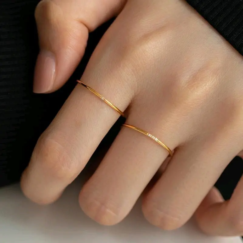 Cincin Titanium minimalis Rings