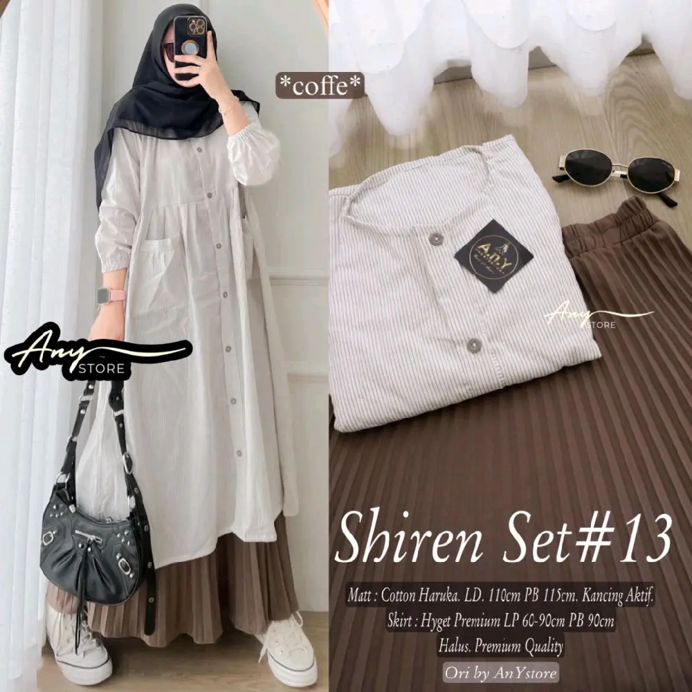 Shiren Setelan Wanita (Atasan&Rok) Bahan Catton Mix Hyget By Any Store