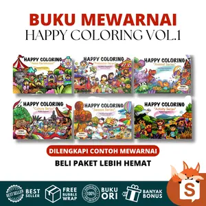 solusibuku - VOL. 1 Buku Mewarnai Anak : Happy Coloring Series (Cklik Media) Soft Cover