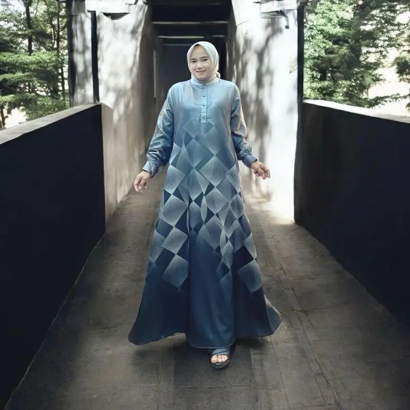 Gamis couple Aliyah (G 14) lemon silk busuy frendly Baju Muslim Pasangan Lebaran Mewah 2
