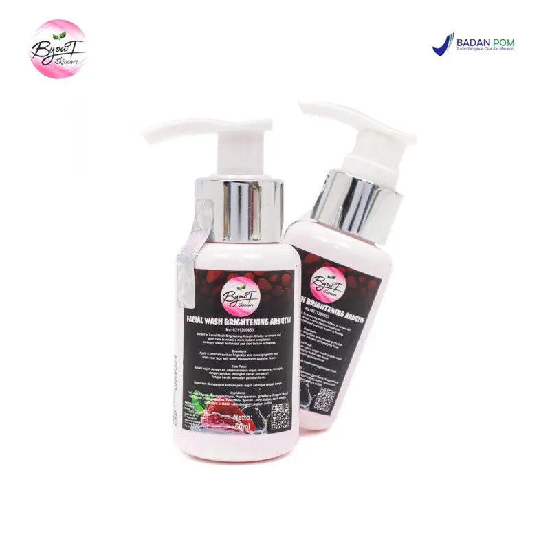 Sabun Pembersih Pencerah Wajah Bynisa Skincare Brightening Arbutin 60ml - Acid, Mencerahkan Facial Kotoran Niacinamide Memudarkan Kusam Membersihkan Muka Cleanser Cleansing Kosmetik 2