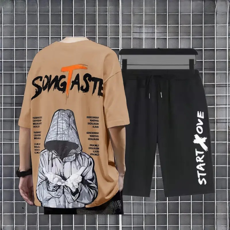 ONESET-COD stelan pria&wanita size L,XL,XXL 1 set fashion distro t-shirt celana cargo setelan pria dewasa casualset oversized setelan-OITASGG30 Atasan 3