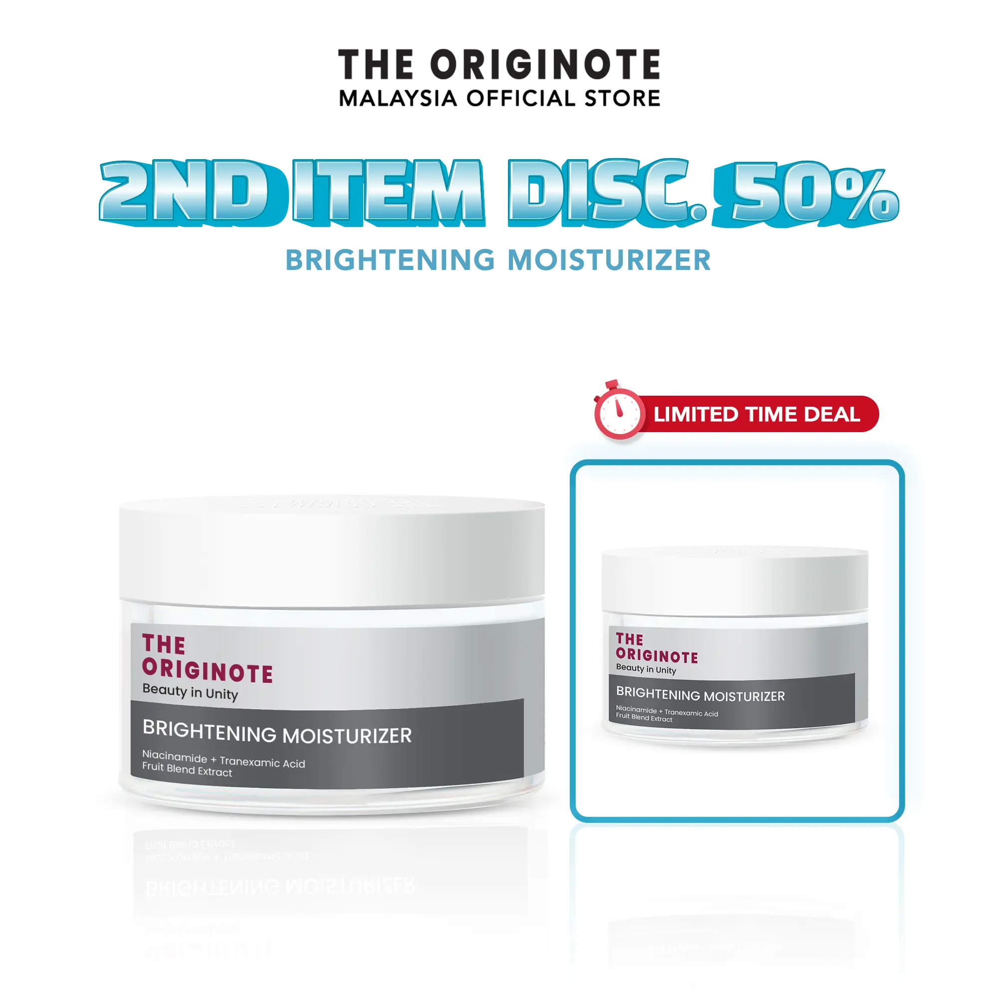 [2nd Item Disc] The Originote Niacinamide Brightening Moisturizer Get Foam Cleanser - Whitening Glowing Gel Day Night Face Cream