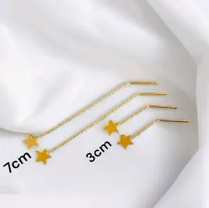 anting bintang titanium 3cm 7cm fashion wanita gold anti karat