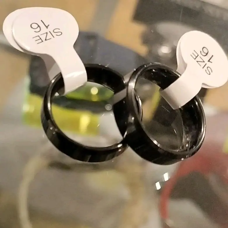 Cincin Couple Titanium Hitam Polos Tebal dan Slim Cowok Cewek Unisex 3