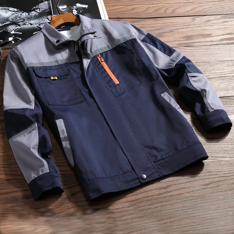 Safety Jacket Reflective Men's Work Jacket Technician Safety Reflective Jacket Durable Long Sleeve Work Top Big Size Can Be Worn By Both  Menswear  and Women  Uniforms  Workwear Clothing