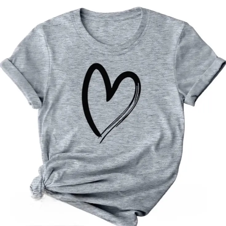 Baju Atasan Kaos katun combed/kaos wanita/baju wanita Santai Printing Oversize Spandex LOVE Oblong Tee Panjang Polos Cewek Distro 7