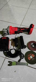 Product Review of REAIM Peningkatan baru Gerinda Baterai Brushless 4Inch 450W Memotong dan memoles cakram dengan baterai untuk keperluan rumah dan industri murah Motor serba tembaga kokoh dan tahan lama abadi from A**f 1