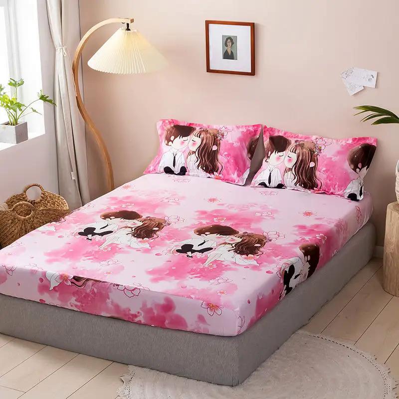 Product Introduction of Brushed Fitted Sheet Elastic Band Home Strap Bedding High-End Luxury Mattress Cover Bedsheet No Pillowcase Simple Multi Size Bed 8