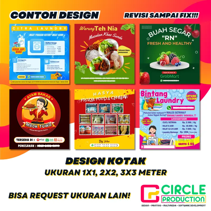 BANNER SPANDUK BUAT JUALAN BAHAN FLEXY 280 | COCOK UNTUK UMKM DAN USAHA LAINNYA BISA CUSTOM DESIGN 5