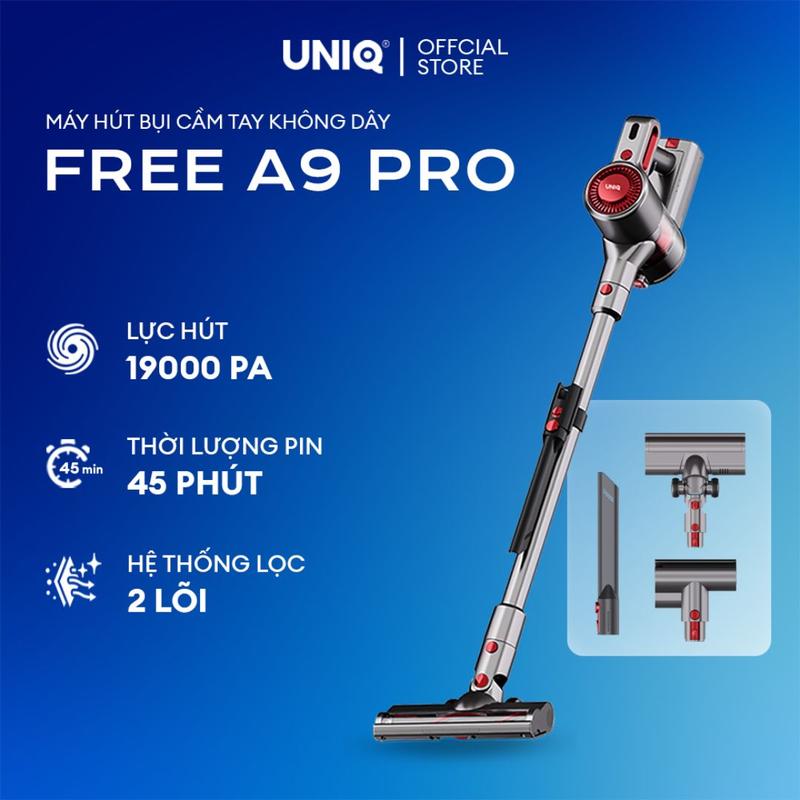 Máy hút bụi cầm tay không dây UNIQ Free A9 Pro máy hút bụi mini gia đình đa năng cây hút bụi xe ô tô ga giường sofa nệm