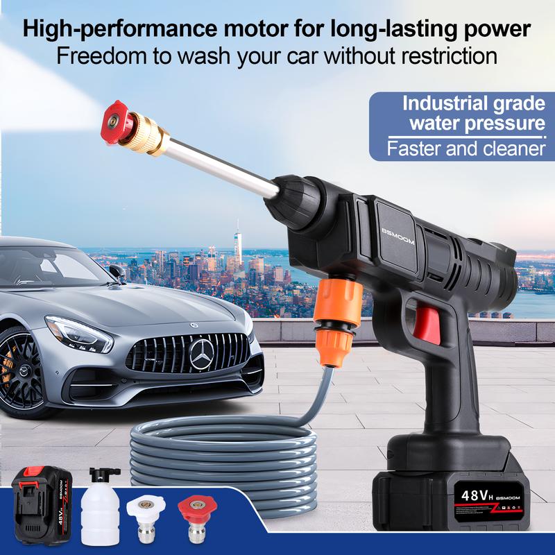 Jet Air Tekanan Tinggi, Mudah Alih dan Boleh Dicas Semula, Jet Air Basuh Kereta, Tekanan Tinggi, 26BAR, 260W, 19000R, Kapasiti Air 3.5L, Output Air 0