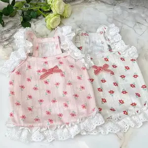 Dalmi flowery lacey korea dress (baju anjing kucing)