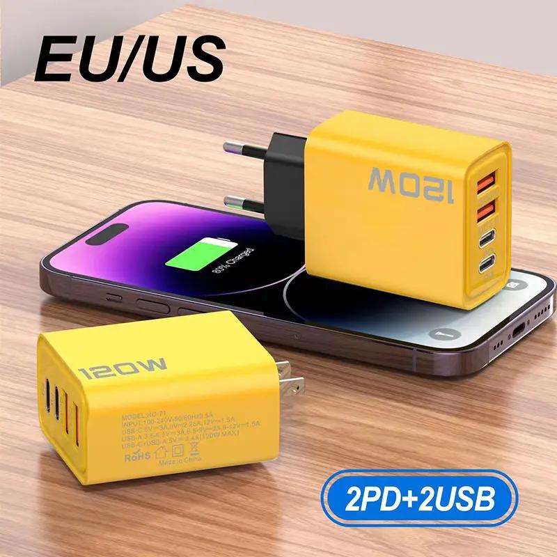 pd USB c bộ sạc 120W 4 cổng sạc nhanh 3.0 bộ sạc loại c bộ chuyển đổi cho…