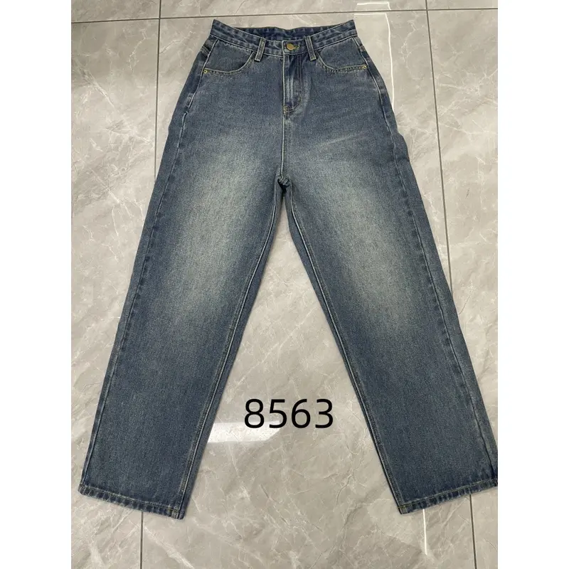 lulu-jeans Biru Retro Hight Waist Kulot Celana Jeans Wanita Korea 8