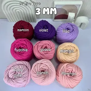 tali katun cotton rope macrame 3mm