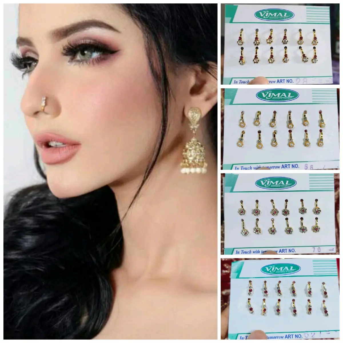 Anting hidung jepit india, nath jepit, jepit hidung