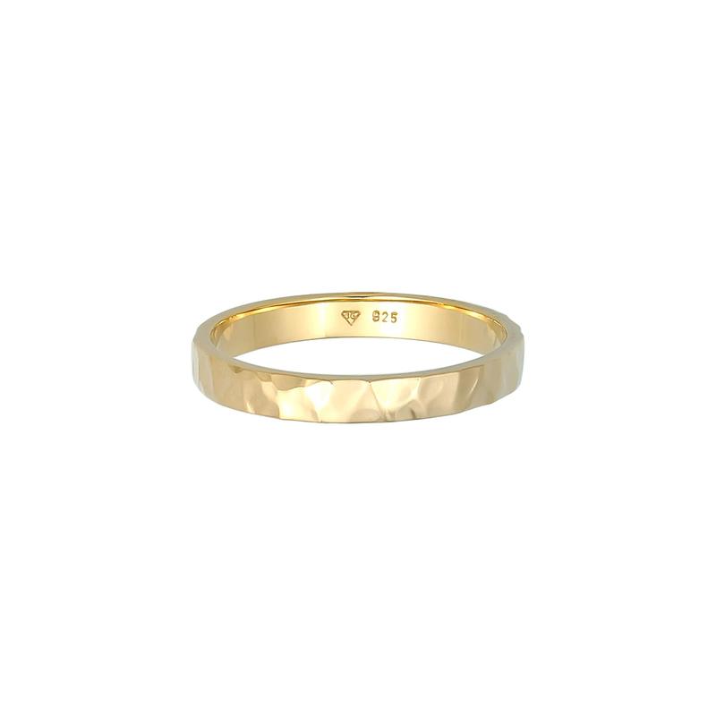 Elli Jewelry Perhiasan Wanita Perak Asli - Silver Cincin Basic Fine Gold Plated 1