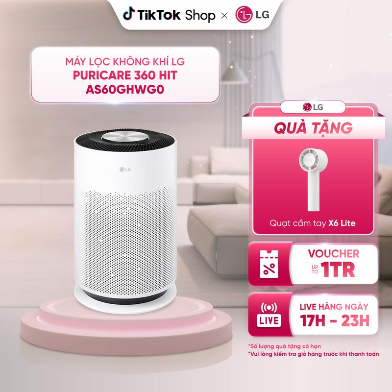 Máy lọc không khí LG Puricare 360 Hit AS60GHWG0 lọc bụi mịn, khử mùi hiệu quả,…